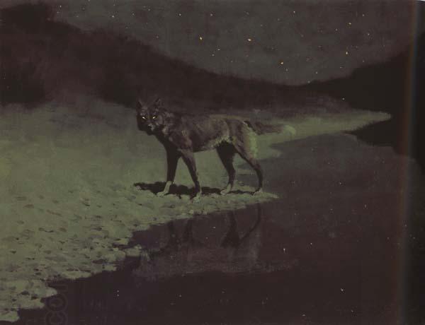Frederic Remington Moonlight,Wolf (mk43) oil painting picture